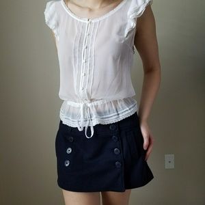 Cozy Wool Skirt in Navy w/ Side & Back Pockets